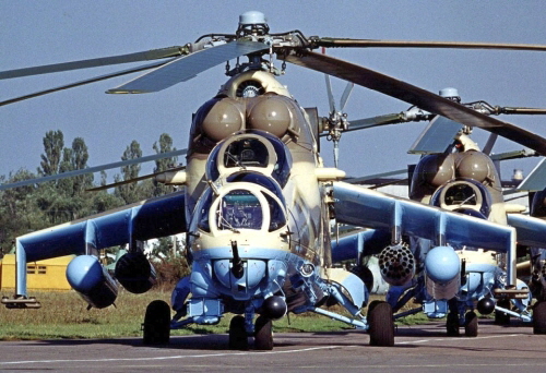 Libyai Mi-35 attack hellicopter at Konotop Aircraft Repair Plant AVIAKON Ukraine