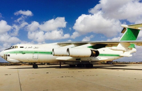 Libya's only IL-78  Midas  aerial refueling tanker aircraft in the colors of the civil airline after 2011.