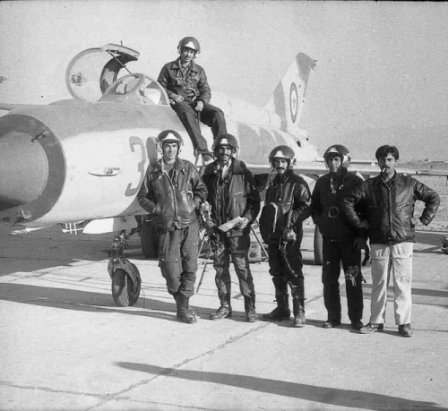 Afghan pilots of the 322nd Fighter Aviation Regiment in front of their new MiG-21bis  Fishbed-N  tactical fightr aircraft.