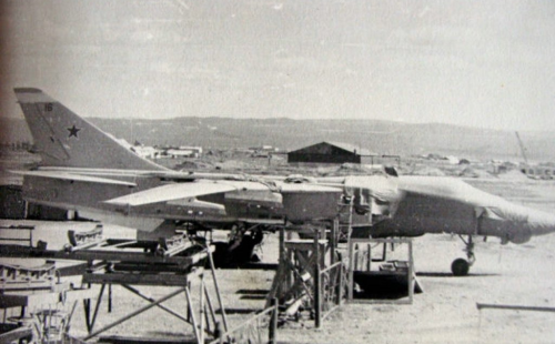 Soviet 733rd Tactical Bomber Air Regiment's Su-24 Fencer-A at Domna