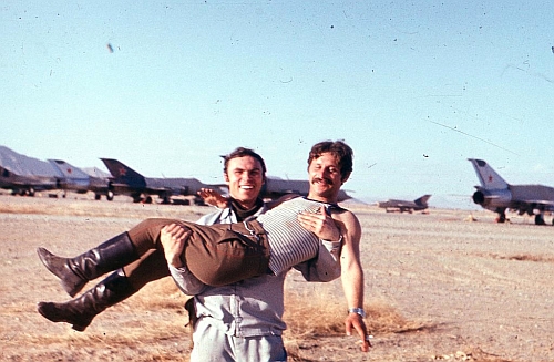 Soviet MiG-21PFM Fishbed-F fighters at Kandahar airfield, Afghanistan in 1980.