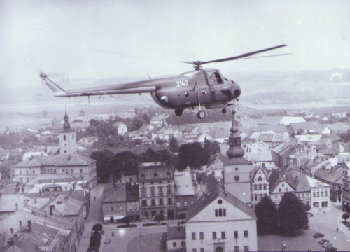 The 12th Helicopter Regiment above Lankrouna city in 1967