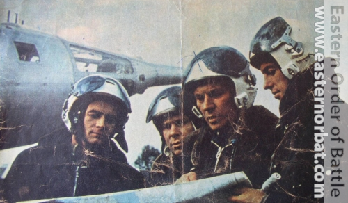 143rd Front Bomber Regiment pilots front of Yak-28I Brewer-C.  The new Iranian and Turkish Phantoms were also a threat the old Yak-28 bombers. Therefore they started to replace them beyond the Caucasus too. From 1977 they stared to re-educate the staff to the variable swing-wing Su-24 Fencer-B bombers.