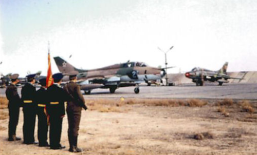 Therefore, to station near the Afghan border the 156th  Interceptor Fighter Regiment recieved a new task. In 1981 they handed over their Su-15 Flagon interceptors and got Su-17M3 Fitter-H bombers instead. Photo: Mir Aviacia no.22