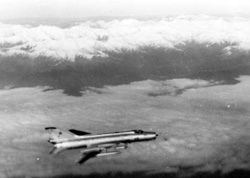 The 168th Fighter Bomber Regiment's Su-17M2 Fitter-D over Caucasus.