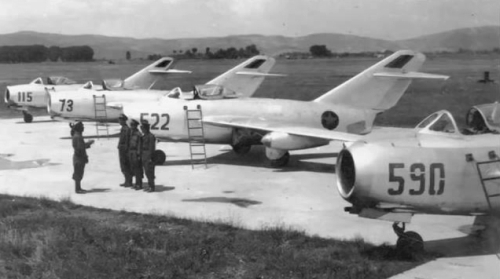 Albanian MiG-15bis line