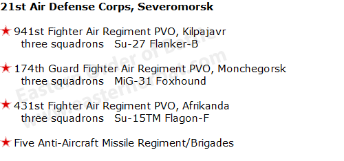 21st Air Defense Corps, Severomorsk