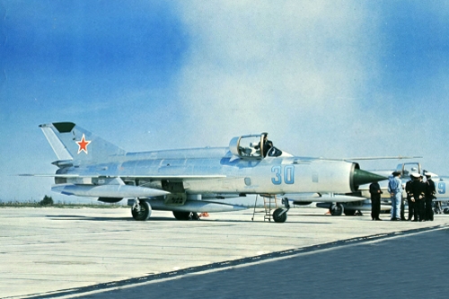 Soviet MiG-21MF Fishbed-J at Reims air base France in Sept 1971
