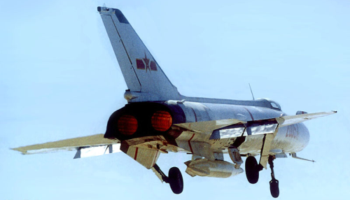 Shenyang J-8A Finback of the 24th Air Division take of with afterburner