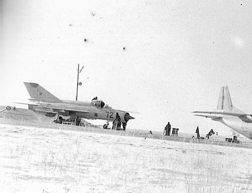USSR 27th Guard Fighter Air Regiment's factory new MiG-21bis Fishbed-L in Usharal in 1975. Photo: Zulkaraev Rafat collection