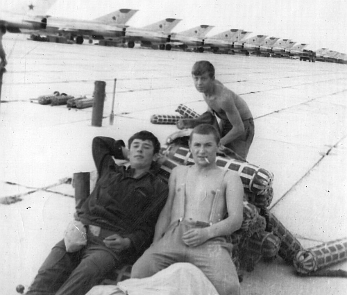 CCCP MiG-21bis at Usharal airport in the seventies in Ajagu airpot in 1977