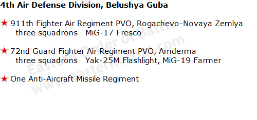 USSR 4th Air Defense Division, Belushya Guba