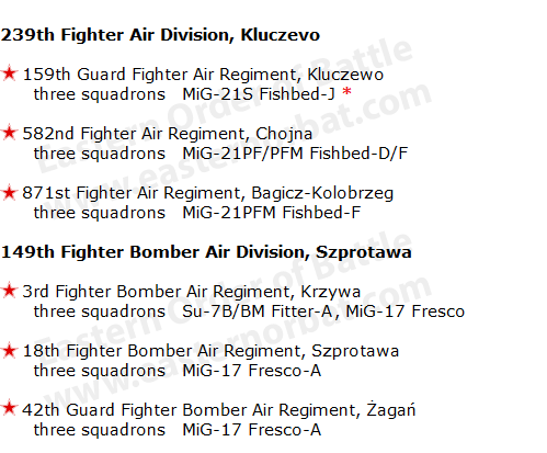 Soviet 4th Tactical Air Army order of battle in 1968