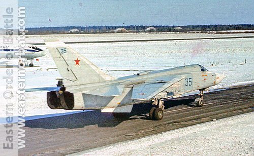 The 67th Tactical Bomber Air Regiment early Su-24 Fencer-A Type.