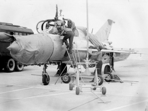 Soviet MiG-21UM Mongol-B at Ovruch in 1975