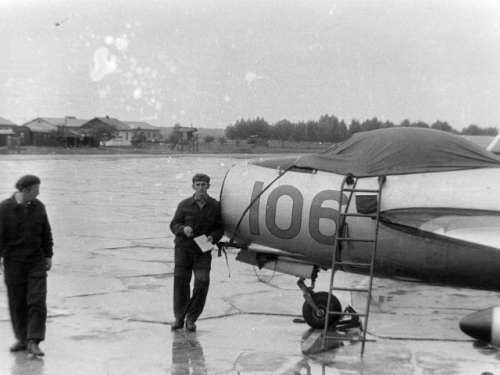 Soviet MiG-17 Fresco-A at Ovruch in the seventies