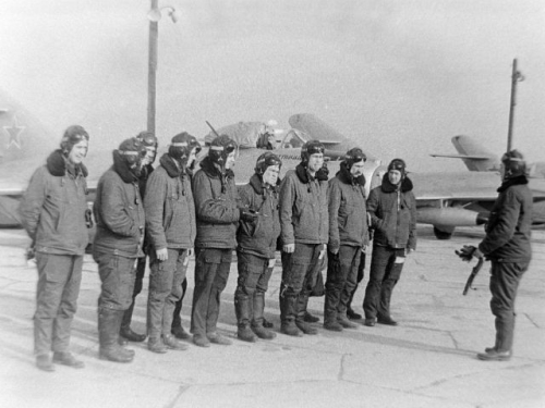 Soviet MiG-17 Fresco-A at Ovruch in the seventies