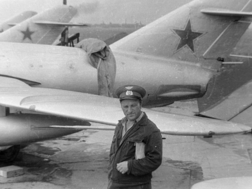 Soviet MiG-17 Fresco-A at Ovruch in the seventies
