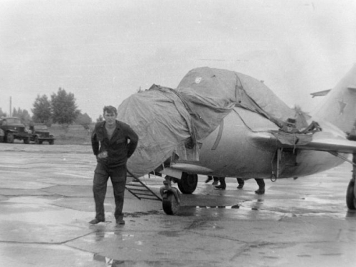 Soviet MiG-15UTI Midget at Ovruch in the seventies