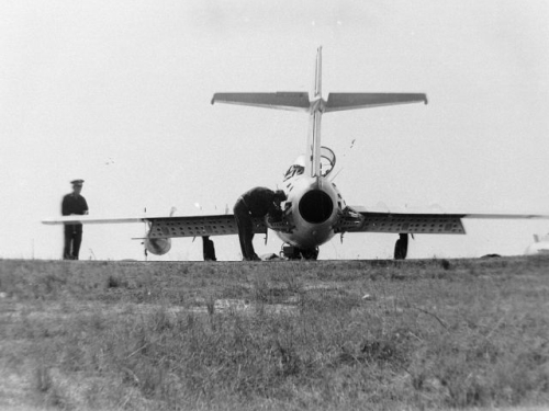 Soviet MiG-15UTI Midget at Ovruch in the seventies