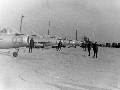 Soviet MiG-17 Fresco-A at Ovruch in the seventies