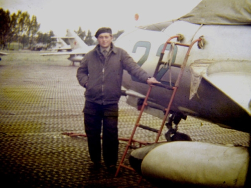 USSR MiG-17 Fresco-A trainer aircraft at Ovruch airport. Photo: Vladimir Tokarev