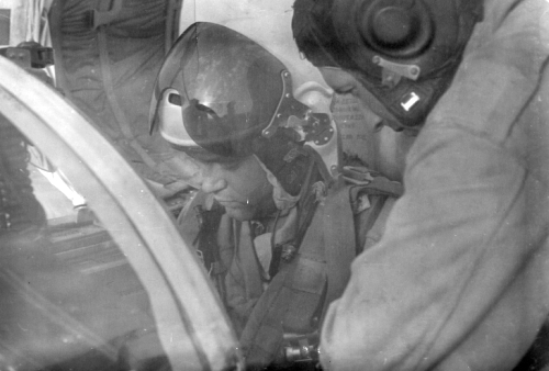 Soviet crew of the MiG-25P Foxbat-A interceptors at Nasosnaya airport close to Baku city in the seventies