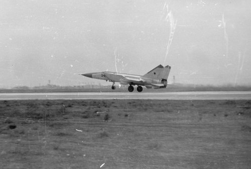 Soviet MiG-25P Foxbat-A interceptors at Nasosnaya airport close to Baku city in the seventies