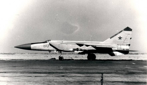 Soviet MiG-25P Foxbat-A interceptors at Nasosnaya airport close to Baku city in the seventies