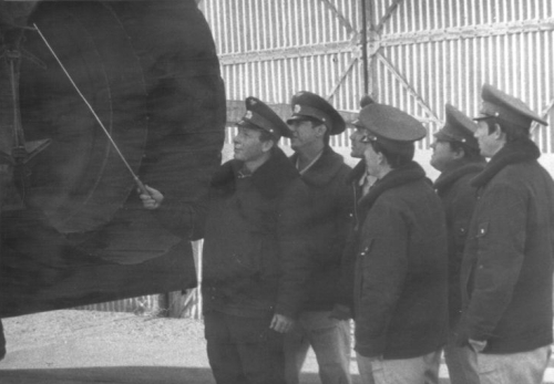 Soviet MiG-25P Foxbat-A interceptors on the 210th industrial aircraft repair factory at Nasosnaya airport