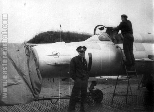 Soviet Air Force 911th Fighter-Bomber Air Regiment MiG-21S Fishbed-J in Lida airport