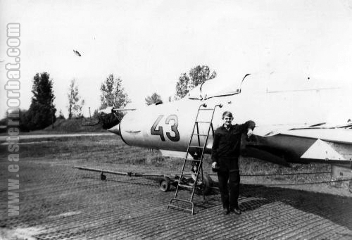 Soviet Air Force 911th Fighter-Bomber Air Regiment MiG-21S Fishbed-J in Lida airport