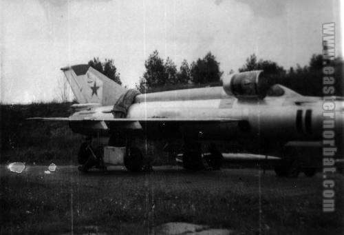 Soviet Air Force 911th Fighter-Bomber Air Regiment MiG-21S Fishbed-J in Lida airport