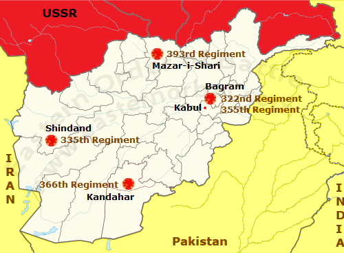 Afghan Air Force order of battle map in1 979