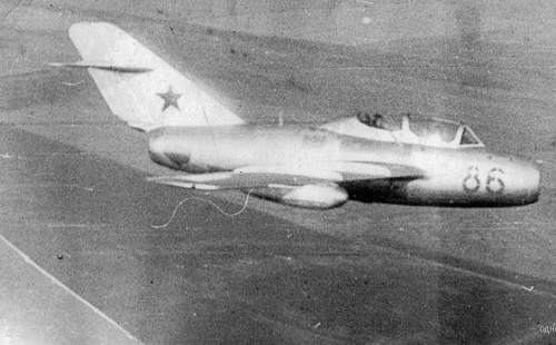 Soviet MiG-15UTI Midget at Sennoy - Bagay-Baranovka airbase in the seventies