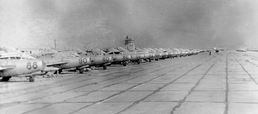 Soviet An-24 Cok, IL-28 Beagle, MiG-17 Fresco-A, MiG-15UTI Midget at Sennoy - Bagay-Baranovka airbase in the seventies