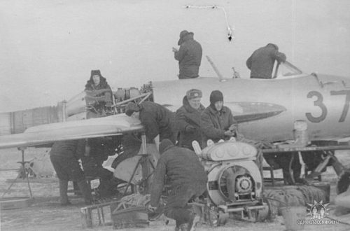 Soviet MiG-17 Fresco-A at Sennoy - Bagay-Baranovka airbase in the seventies