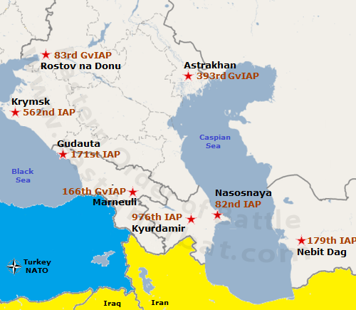 Baku Red Banner Air Defence District Order of Battle in 1978 map