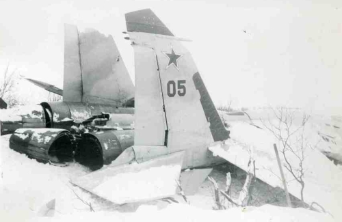 Early Su-27 Flanker-B accident at Kilpyavr