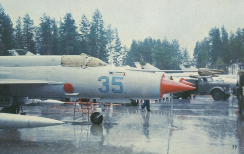 Soviet MiG-21bis Fishbed-L at Rissala airport Finland in 1974