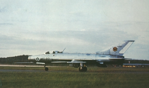 Finnish MiG-21F-13 Fishbed-C at Rissala airport Finland in 1974