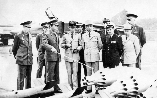 French and Finnish military delegations at Kubinka airport Soviet-Union in 1977.