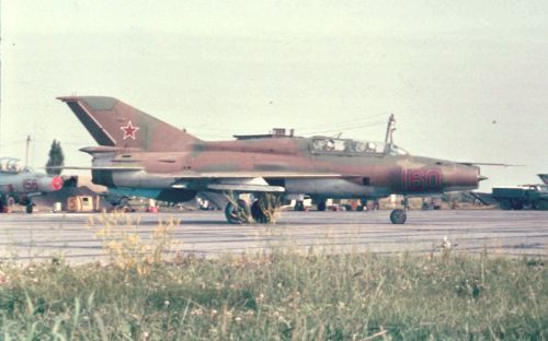 Soviet MiG-21UM Mongol-B at Kupyansk airport in 1983