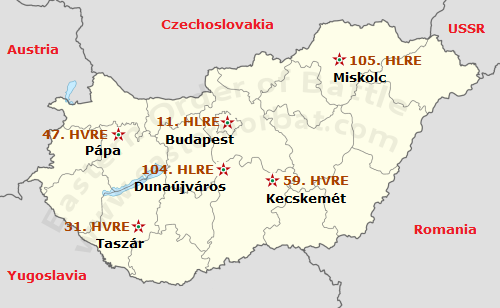 Hungarian Air Defense map in 1973