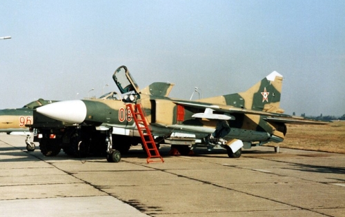 Hungarian MiG-23MF Flogger-B Camouflage at Kecskemét air base in 1990. Photo: Szücs László