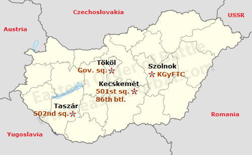 Hungarian Army Aviation order of battle map in 1968