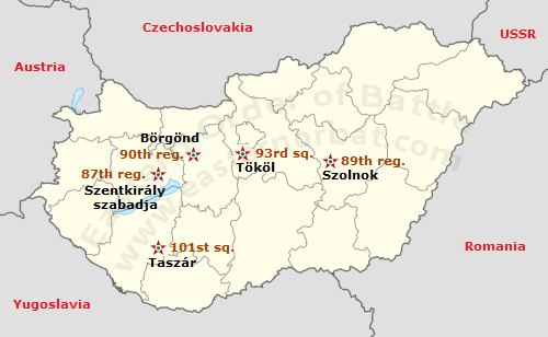 Hungarian Army Aviation order of battle map in 1988