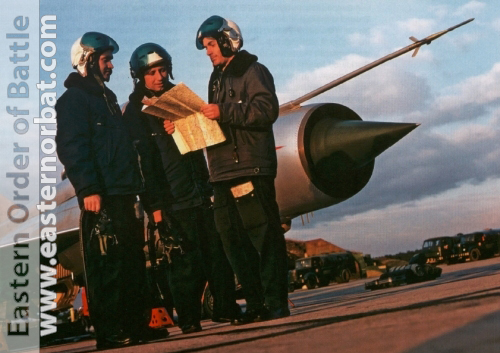 Soviet Tacfical Air Force pilots front of their  MiG-21SM Fishbed-J