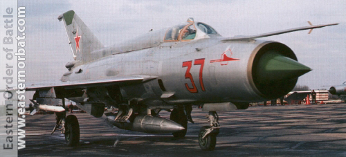 Soviet Tactical Air Force's MiG-21SM Fishbed-J in silver