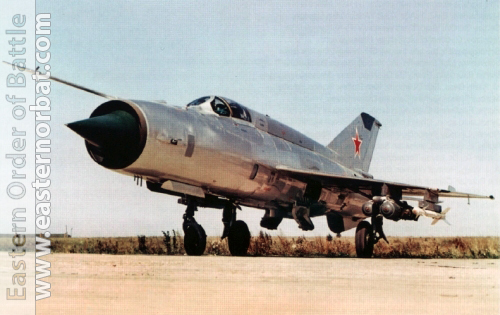 Soviet prototype MiG-21SM Fishbed-J with MBD-2-67 multiple bomb rack